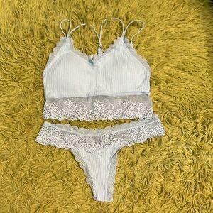 Baby blue bralette & panty set